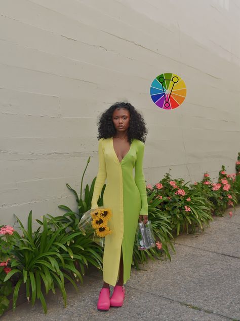 Complementary Colors Fashion, Aerin Creer, Split Complementary Color Scheme, Split Complementary Colors, Split Complementary, Complementary Colors, Colourful Outfits, Fit Check, Color Theory