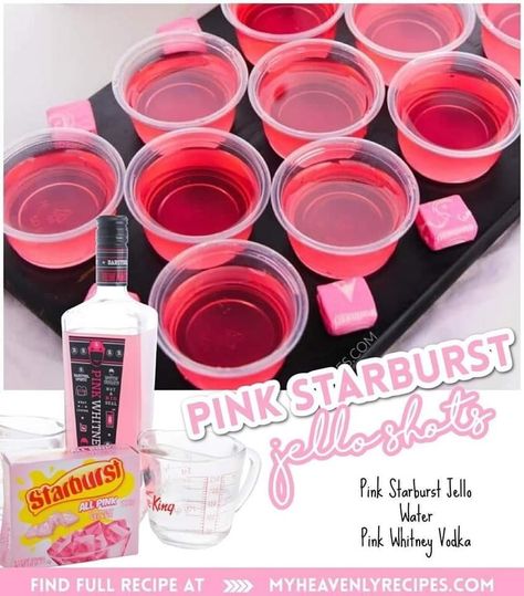 Pink Jello Shots, Pink Starburst Jello Shots, Starburst Shots, Starburst Jello Shots, All Pink Starburst, Spa Night Party, Blue Jello Shots, Jell O Shots, Blue Jello