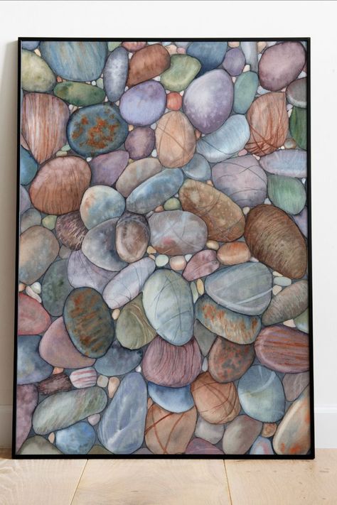 Trout Art, Beautiful Beach Scenes, Realism Painting, Nature Painting, Impressionism Painting, Watercolor Paints, Realism Art, Photorealism, Pebble Painting