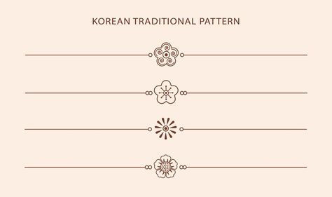 Traditional Korean Tattoo Design, Korean Pattern Design, Korean Motifs, Korean Geometric Pattern, Korean Traditional Pattern Design, Korean Products, Korean Traditional, Line Patterns, Asian Style