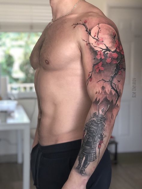 Samurai tattoo | By Freelance tattooist. | Done at Татуировка. Реализм. | Jan 5th 2019 | 818424 Men’s Tattoos Japanese, Tatoos Men Japan, Japanese Tattoo Art For Men, Japan Tattoo Ideas For Men, Ronin Sleeve Tattoo, Lone Samurai Tattoo, Japanese Worrier Tattoo Design, Chinese Sleeve Tattoo Men, Chinese Samurai Tattoo