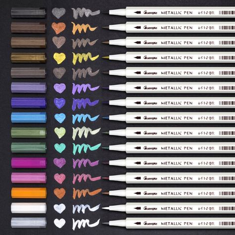 Marker Pen Art, Stationery School Supplies, Brush Pen Art, Paint Marker Pen, Art Studio Organization, Pen Diy, Photo Album Diy, Stationery School, Coloring Supplies