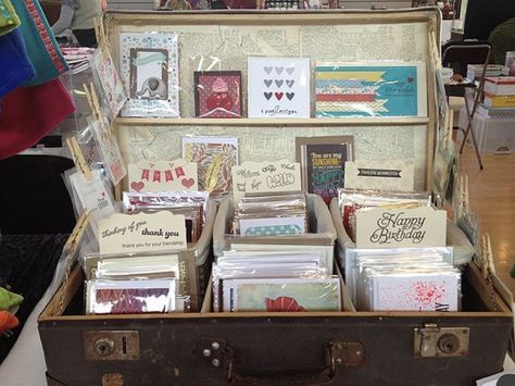 Festival Booth Display, Suitcase Display, Art Festival Booth, Craft Stall Display, Art Fair Display, Craft Fair Vendor, Market Stall Display, Stall Display, Greeting Card Display