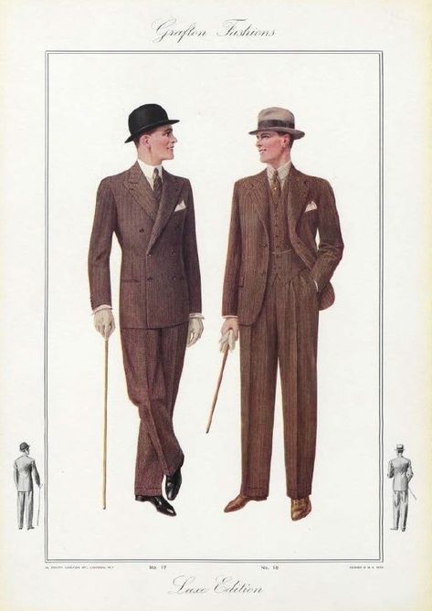 1930s Fashion Mens, 30s Fashion Men, 1930s Costume, 1930s Menswear, Menswear Illustration, Artistic Dress, Men's Fashion Illustration, 1940s Mens Fashion, Vintage Men Style