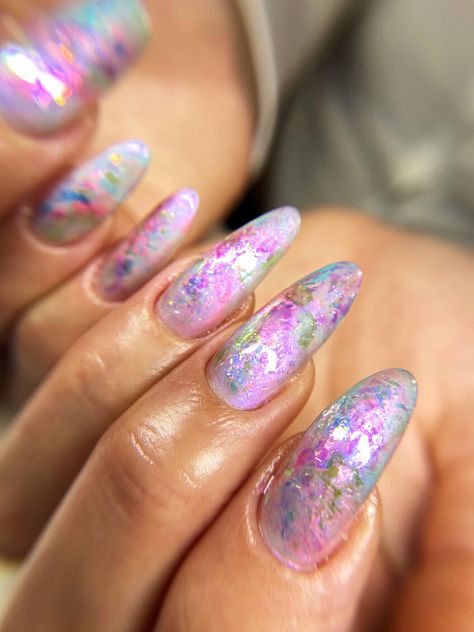 Opalescent Nails, Wave Nails, Opal Nails, Unicorn Nails, Opal, Nail Designs, Nail Art, Nails, Art