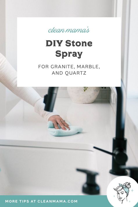 Quartz Cleaner, Diy Cleaning Spray, How To Remove Sharpie, Natural Cleaners Diy, Counter Cleaner, Granite Cleaner, Diy Counter, Clean Mama, Cleaning Stone