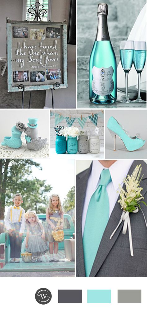 vintage tiffany blue and grey wedding color ideas Blue And Grey Wedding, Gray Wedding Colors, Wedding Color Combinations, Wedding Color Ideas, Tiffany Blue Wedding, Tiffany Wedding, Grey Wedding, Teal Wedding, Turquoise Wedding