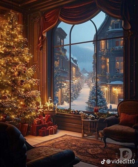 Christmas In Velaris, Christmas Concept Art, Velaris Townhouse, Acotar Christmas, Relaxing Spaces, Fantasy Settings, Chickens In The Winter, Film Ideas, Christmas Windows