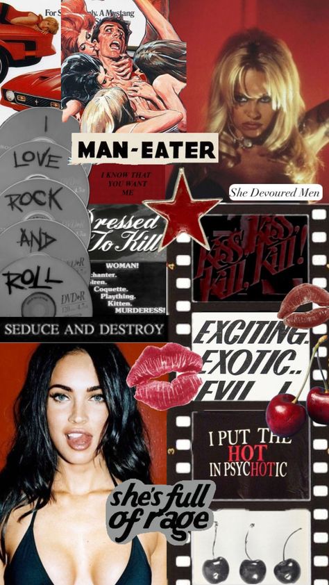 #myfirstshuffle #maneater #meganfox #pamelaanderson #femmefatale Man Eater, Halloween Wallpaper Backgrounds, Vision Board Wallpaper, Simple Iphone Wallpaper, Vision Board Inspiration, Dark Feminine Aesthetic, Edgy Wallpaper, Iphone Wallpaper Tumblr Aesthetic, Feminine Aesthetic