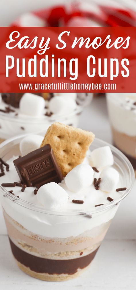 Smores Pudding, Pudding Parfait Recipes, Cooking Oxtails, Classmate Gifts, Kids Desserts, Cookout Recipes, Easy Smores, Pudding Cup, Xmas Baking