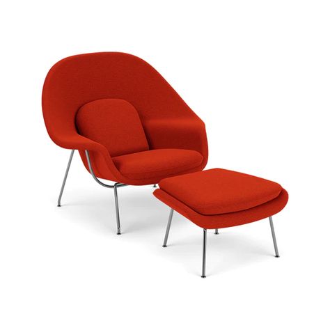 Saarinen Womb Chair, Knoll Furniture, Womb Chair, Ottoman Modern, Lounge Chairs Living Room, Eero Saarinen, Living Room Lounge, Modern Armchair, Modern Lounge Chairs