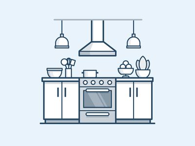 Kitchen Icon Flat Web Design, Kitchen Icon, Kitchen Logo, Doodle Icon, Rock Ideas, Affinity Designer, Web Layout Design, Simple Illustration, Refurbished Furniture