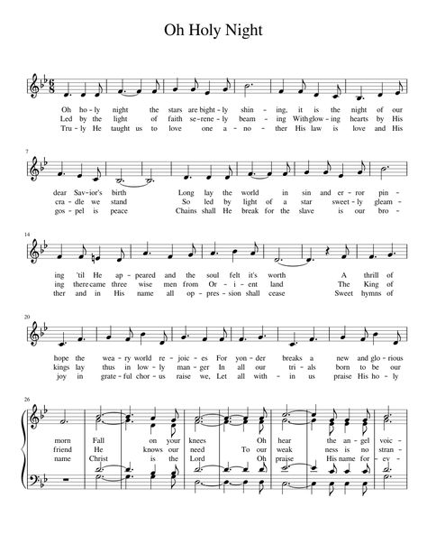 O Holy Night Lyrics, Oh Holy Night Sheet Music, O Holy Night Sheet Music, Holy Night Lyrics, Oh Holy Night, Praise Songs, O Holy Night, Holy Night, Silent Night