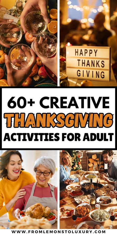 Fun Thanksgiving Activities for Adults is a time for family and friends to gather together and enjoy each other's company during the holidays. While children often have an array of games and activities to keep Thanksgiving Activities For Adults, Things To Do On Thanksgiving, Preschool Thanksgiving Activities, Kids Thanksgiving Activities, Fun Thanksgiving Activities, Thanksgiving Craft Ideas, Diy Thanksgiving Crafts, Thanksgiving Activities Preschool, Thanksgiving Gift Ideas