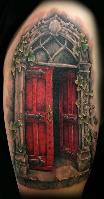 medieval door ivy tattoo by Jackie Rabbit by Jackie rabbit Tattoos, via Flickr Door Tattoo, Ivy Tattoo, Rabbit Tattoos, Just Ink, Gothic Tattoo, Great Tattoos, Red Door, Beauty Tattoos, Skin Art