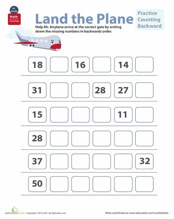 Worksheets: Count Down: Practice Counting Backward #1 Forward And Backward Counting Worksheet, Counting Backwards Worksheets, Grade 2 Skip Counting Worksheets, Skip Counting Practice 2nd Grade, Backward Counting Worksheets 50-1, Counting Backwards, Daily 5 Math, First Grade Math Worksheets, Counting Worksheets