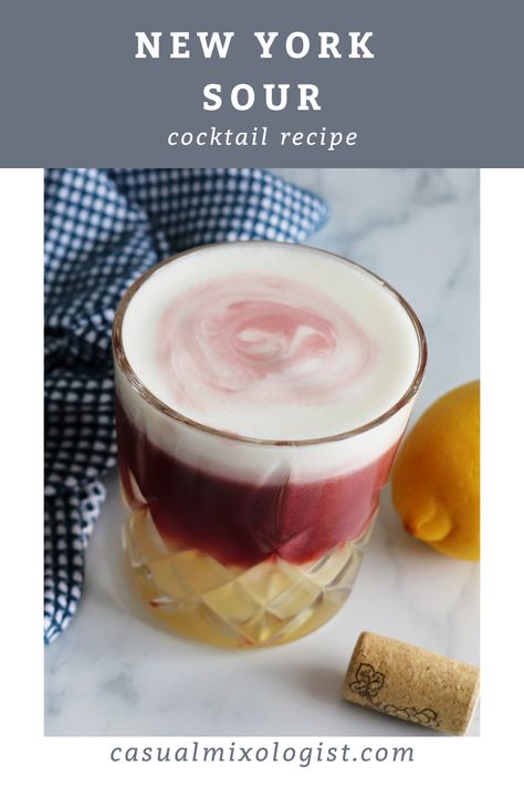 Wine Float Cocktail, Wine Float, New York Sour, Cocktail Recipe Book, Brown Derby, Classic Cocktail Recipes, Dry Red Wine, Sour Cocktail, Winter Cocktails