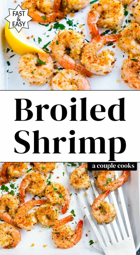 Broiled shrimp is one of the fastest, best ways to cook it! Juicy and perfectly seasoned, make it with or without crispy breading. It's out of this world! #shrimp #broiledshrimp #bakedshrimp #shrimprecipe #bestshrimp #seafood Broiled Shrimp, Italian Bread Crumbs, Shrimp Pesto Pasta, Creamy Shrimp Pasta, Breaded Shrimp, Vegetarian Cookbook, Couple Cooking, Baked Shrimp, Sauteed Veggies