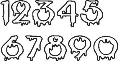 Creepy Letter Fonts Alphabet Creepy Fonts, Halloween Numbers, College Ministry, Cursive Numbers, Halloween Fonts Alphabet, Creepy Font, Number Tattoo Fonts, Scary Font, Number Font