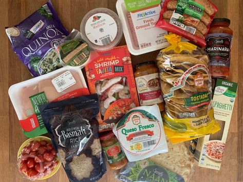 Dinners With Quinoa, Aldi Dinners, A Week Of Dinners, Budget Weekly Meal Plan, Week Of Dinners, Aldi Haul, Fajita Mix, Aldi Meal Plan, Bruschetta Toppings