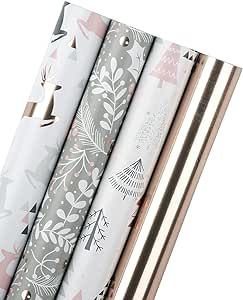 Silver Christmas Wrapping, Pink Wrapping Paper, Christmas Gift Wrapping Paper, Wrapping Paper Rolls, Kraft Paper Wrapping, Gift Wrapper, Unique Christmas Trees, Pink Holiday, Paper Ideas