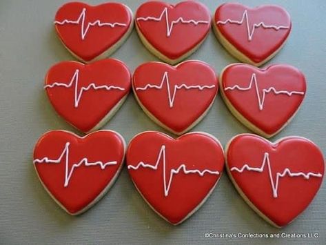 Heart Cookies Decorated, Nurse Cookies, Valentines Day Sugar Cookies, Valentine Cookies Decorated, Valentine Sugar Cookies, Sugar Cookie Royal Icing, Valentine Desserts, Decorated Sugar Cookies, Sugar Cookie Designs