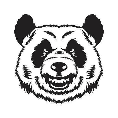 Panda Tattoo, Angry Face, Tshirt Design, Panda Bear, Vector Art, Vector Free, Vector Illustration, Royalty Free, Tshirt Designs