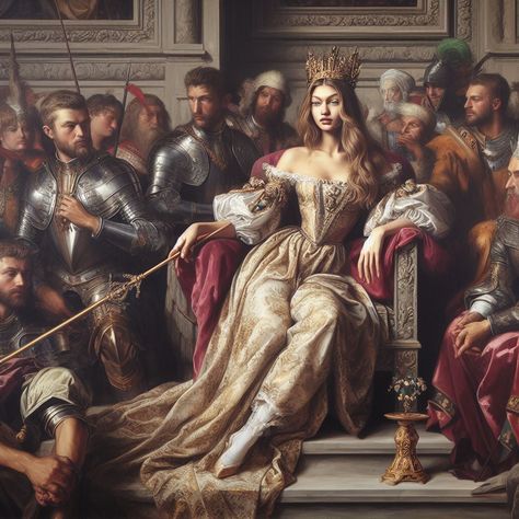 Ai Gigi Hadid Queen renaissance Queen Throne, Dynasty Outfits, Royal Throne, Fantasy Queen, Vampire Books, Queen Aesthetic, Royalty Aesthetic, Disney Inspired Outfits, Jenner Outfits