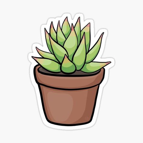 Cute green small potted succulent home plant sticker for every plant lover by lisaedlund on Redbubble Cute Stickers For Sale, Succulent Stickers Printable, Small Stickers Aesthetic, Succulents Stickers, May Stickers, Plants Stickers, Plants Cute, Green Stickers, Cute Plants