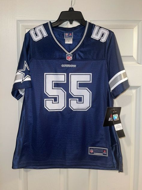 NFL Pro Line Cowboys Jersey Women’s Medium Blue 55 Vander Esch Short Sleeve RARE. Blue Football Jersey, Cute Jersey, Cowboys Jersey, Woman In Suit, Sports Jerseys, Nfl Outfits, Nfl Jersey, Blue Jersey, Guys Clothing Styles