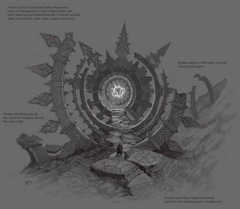 ArtStation - Altar (6 hour speed sculpt), Evgeny Kozlov Fantasy Portal Art, Portal Concept Art, Gateway Design, Fantasy Portal, Warhammer Online, Magic Portal, Portal Art, Portal Design, Props Concept