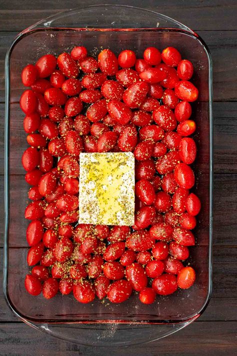 How To Use Up Grape Tomatoes, Tomatoe Feta Cheese Pasta Bake, Baked Grape Tomatoes, Tick Tock Feta Pasta Recipe, Tik Tok Baked Feta Pasta, Tik Tok Feta Pasta Recipes, Tim Tok Pasta Feta, What To Make With Grape Tomatoes, Tik Tok Tomato Feta Pasta