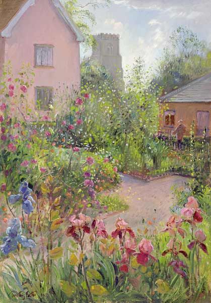 TIMOTHY EASTON Herb Garden at Noon Iris Painting, Garden Painting, At Noon, Top Priority, Floral Botanical, Herb Garden, Pretty Art, Art Sur Toile, High Quality Art Prints