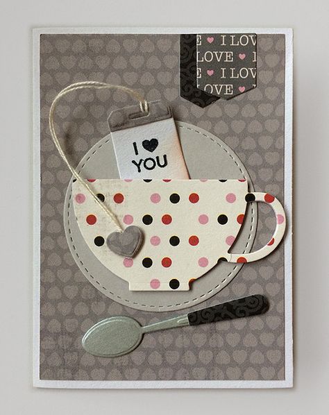 Crafty Christmas Gifts, Heart Spoon, Tea Cup Card, Scrappy Cards, Tea Crafts, Words Of Love, Convention Gifts, Tea Diy, Gift Tags Diy