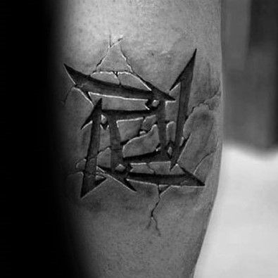 Metallica: The Tattoos Metallica Star Tattoo, Metallica Ninja Star Tattoo, Metallica Tattoo Ideas, Metalhead Tattoo, Metal Tattoos, Tattoos Representing Strength, Slipknot Tattoo, Metallica Tattoo, Harley Tattoos