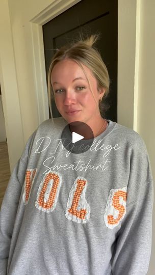 1.3K views · 2.8K reactions | DIY college sweatshirt 🧡🏈 GBO #vols #tennessevols #diy #tennessee #tennesseorange #tennessefootball | Alyx 🖤| The Chouse SAHM Diy College Sweatshirt, Diy College Apparel, Diy College, Megan Moroney, Tennessee Orange, College Diy, Diy Sweatshirt, College Sweatshirt, Instagram Diy