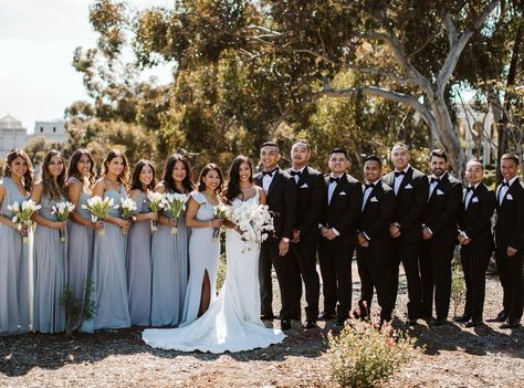 Bridesmaid Dresses Gray, Silver Grey Bridesmaid Dresses, Gray Bridesmaid Dresses, Slate Blue Bridesmaid Dresses, Blue Groomsmen Suits, Slate Blue Wedding, Light Blue Bridesmaid, Dusty Blue Dress, Silver Bridesmaid Dresses