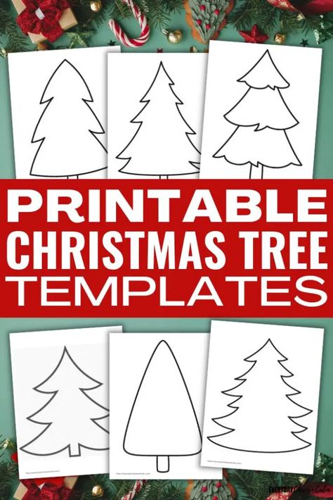 Free Printable Christmas Tree Template For Crafts Free Christmas Tree Silhouette, Simple Christmas Tree Printable, Clip Art Christmas Tree Free Printable, Pine Tree Outline Printable, Winter Tree Template, Christmas Wood Crafts Patterns Free Printable, Christmas Tree Prints Free, Printable Christmas Patterns, Christmas Tree For Coloring