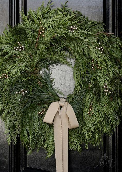 A French Inspired Christmas Front Porch - Maison Style #wreaths #homedecor French Country Christmas, Holiday Inspo, Christmas Front Porch, Christmas Porch Decor, Christmas Greenery, Christmas Porch, Noel Christmas, Merry Little Christmas, Christmas Love