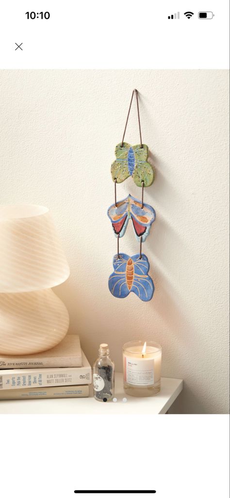 Butterfly Clay, Mirror Wall Art, Butterfly Wall, Clay Art, Mirror Wall, Art Inspo, Urban Outfitters, Mirror, Ceramics