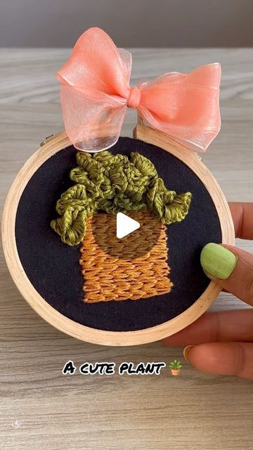 Pot Embroidery, Mini Plant, Chain Stitch Embroidery, Miniature Plants, Mini Plants, Hey You, Hand Embroidery Stitches, Like And Share, Chain Stitch