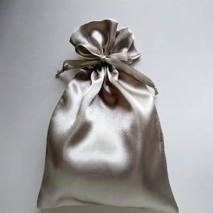 Wedding Gift Bags, Potli Bags, Pewter Grey, Satin Bags, Wedding Favor Bags, Favor Bag, Wedding Party Favors, Party Favor Bags, Jewelry Storage