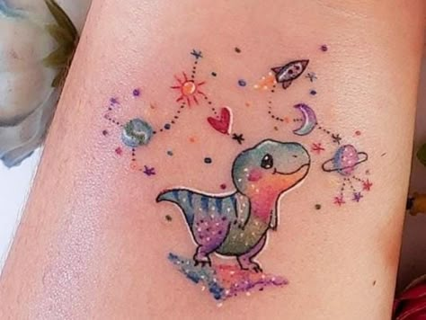 Simple Unique Tattoos, Simple Cat Tattoo, T Rex Tattoo, Line Art Simple, Cat Tattoo Ideas, Dinosaur Tattoo, Cool Nature, Dinosaur Tattoos, Unicorn Tattoos