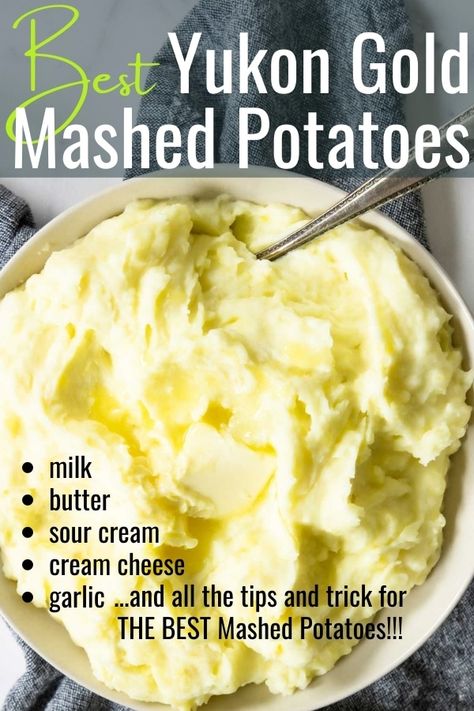 The BEST Yukon Gold Mashed Potatoes - Mom's Dinner Gold Mashed Potatoes Recipe, Gold Mashed Potatoes, Yukon Gold Mashed Potatoes, Best Mashed Potatoes, Mashed Potatoes Recipe, Creamy Mash, Raw Potato, Yukon Gold, Mashed Potato Recipes