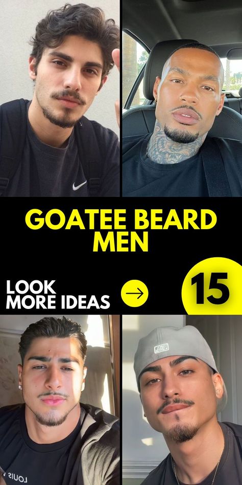 Goatee beard styles for men have become a staple in male grooming. Extended goatees are popular among men seeking a distinguished look, while grey goatees appeal to those embracing their mature side. Long goatees are for the bold, and petite styles suit men with smaller features. Styles for bald men are designed to enhance the facial structure, and the small, disconnected goatee offers a sleek, modern look. Men Goatee, Goat Beard Men Goatee Styles, Gotee Styles Mens, Small Beard Men Style, Mexican Beard Styles, Mustache And Goatee Style, Goatee And Mustache Style, Goatee Mustache Combo, Goaties Beard Men