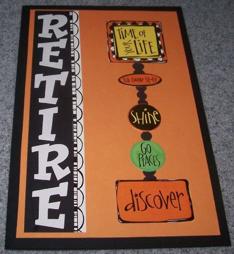 Retirement - Scrapbook.com Retirement Scrapbook Ideas Layout, Retirement Scrapbook Ideas, Retirement Scrapbook, Sticker Words, Happy Retirement Cards, Retirement Ideas, Classroom Board, Retirement Cards, Happy Retirement