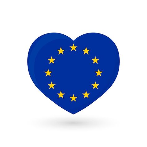 Vector heart symbol flag of europe | Premium Vector #Freepik #vector Flags Europe, Flag Of Europe, Heart Symbol, Graphic Resources, Flag