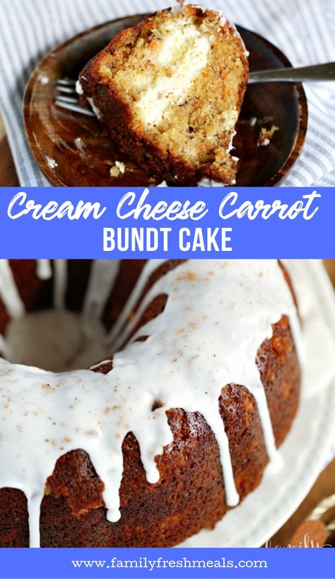 Cream Cheese Carrot Bundt Cake #familyfreshmeals #carrotcake #carrot #cake #easter #creamcheese #easyrecipe Carrot Cake Bundt, Carrot Bundt Cake, Cake Bundt, Moist Carrot Cake, Whipped Cream Cheese Frosting, Moist Carrot Cakes, Family Fresh Meals, Salty Cake, Bundt Cakes Recipes