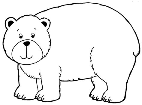 Easy Bear Coloring Page Bears Preschool, Teddy Bear Coloring Pages, Bear Template, Teddy Bear Day, Urs Polar, Animal Bear, Bear Coloring Pages, Bear Crafts, Bear Theme