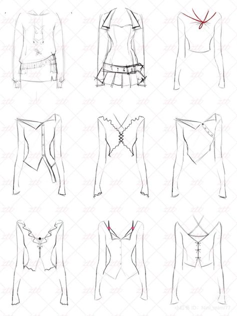 Croquis Step By Step, Clothes Design Template, Design Dresses Drawing, Fashion Sketches Inspiration, Shirts Sketch, How To Draw Shirts, Fashion Drawing Template, Dress Drawing Ideas, Draw Clothes